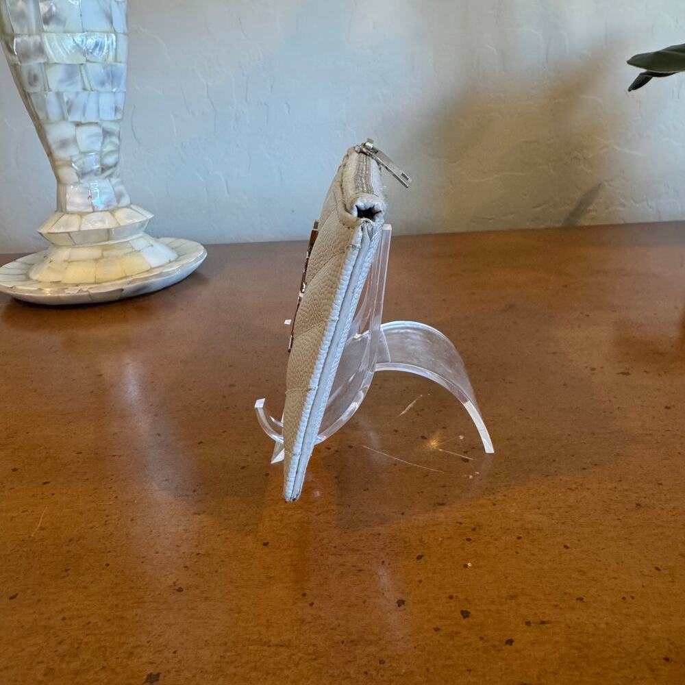 Saint Laurent Cassandra Leather Coin Purse Wallet Gray - Authentic YSL - Picture 7 of 13